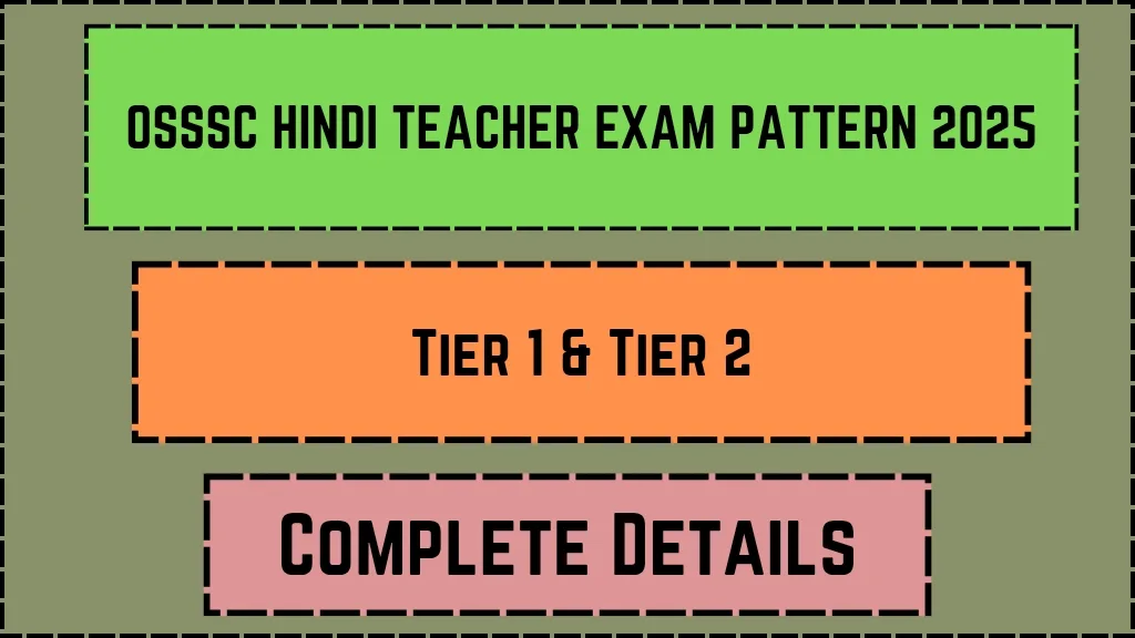 OSSSC Hindi Teacher Exam Pattern 2025