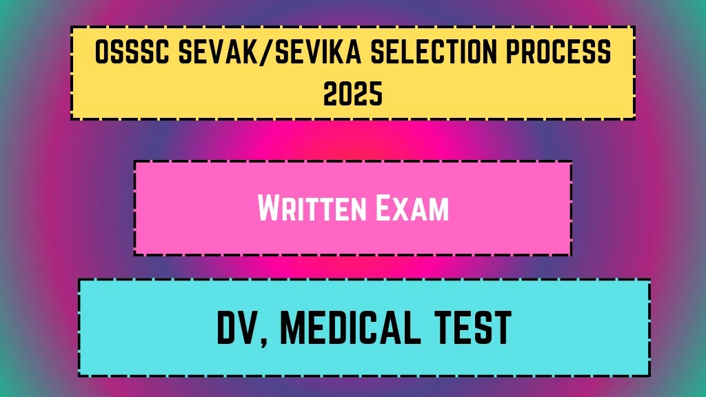 OSSSC Sevak/Sevika Selection Process 2025