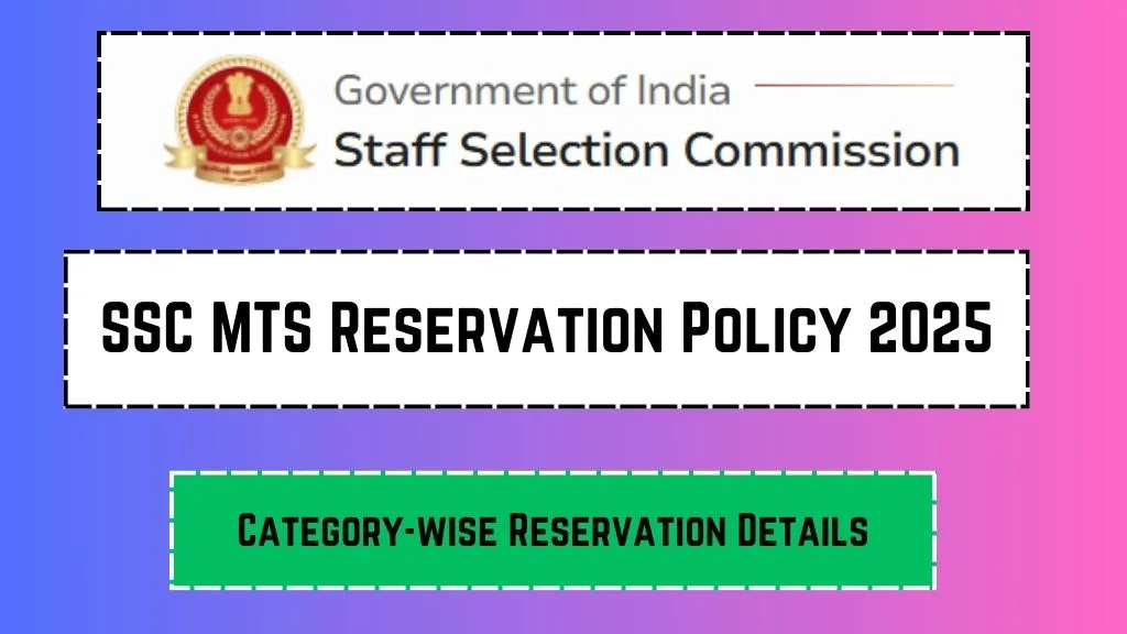 SSC MTS Reservation Policy 2025