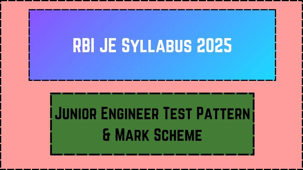 RBI JE Syllabus 2025